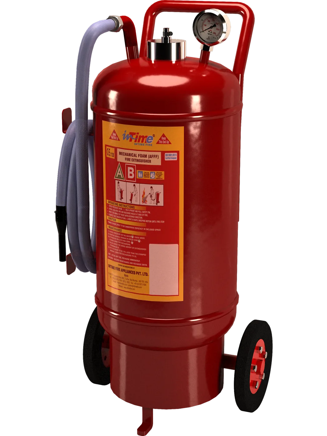 3D model of a mechanical foam trolley extinguisher
